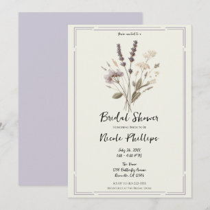 Zartes Lavendel Blumen Hochzeitsbrause Shower Einladung