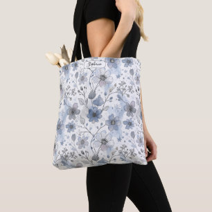 Zartes Lavendelblaues Florales Personalisiert Tasche