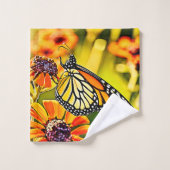 Zartes Monarch Butterfly Bloom Design Badhandtuch Set (Waschlappen)