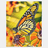 Zartes Monarch Butterfly Bloom Design Fleecedecke (Vorderseite)