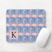 Zartes Monogramm des Flamingo-Muster-| Mousepad (Mit Mouse)