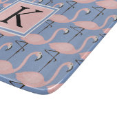 Zartes Monogramm des Flamingo-Muster-| Schneidebrett (Ecke)