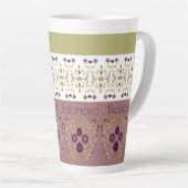 Zartes Muster in Pfirsichrosa und Grün Milchtasse (Rechte Ecke)