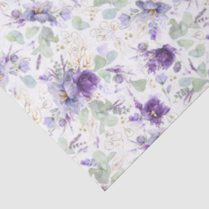 Zartes Pastell-Lila Botanisches Blattgold mit Blum Seidenpapier