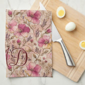 Zartes Pastell-Patchwork-Blumenmuster Geschirrtuch (Viertel Falte)