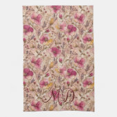 Zartes Pastell-Patchwork-Blumenmuster Geschirrtuch (Vertikal)
