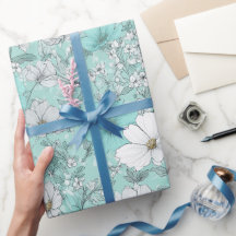 Zartes Pastell-Wildblumen-Minz-Blumenmuster