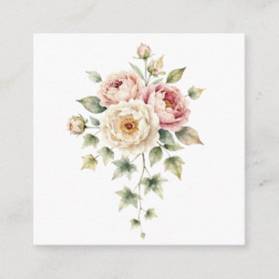 Zartes Pfingstrosenbouquet Wasserfarben-Eleganz Begleitkarte