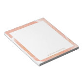 zartes pfirsichfarbenes Monogramm-Notizblock Notizblock (angewinkelt)