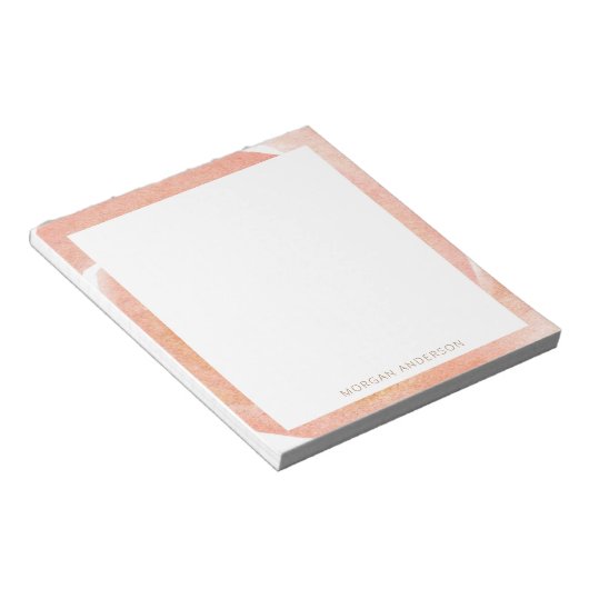 zartes pfirsichfarbenes Monogramm-Notizblock Notizblock (angewinkelt)