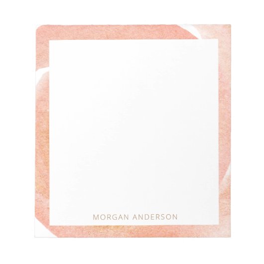 zartes pfirsichfarbenes Monogramm-Notizblock Notizblock (Vorderseite)