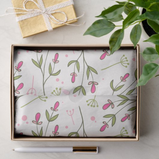 Zartes rosa Blume Muster Seidenpapier (Geschenk)