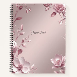 Zartes rosa Blumen Notizbuch