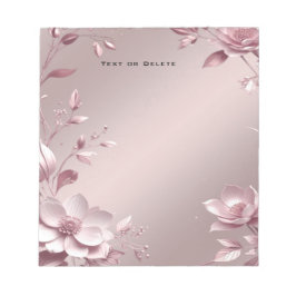 Zartes rosa Blumen Notizbuch Notizblock