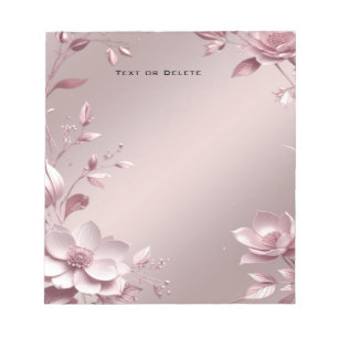 Zartes rosa Blumen Notizbuch Notizblock