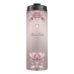 Zartes rosa Blumenmuster Thermosbecher