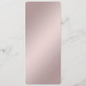 Zartes rosa Blumenrahmen-Menü Menükarte (Rückseite)