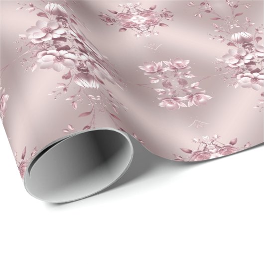 Zartes rosa Blumenverpackungspapier Geschenkpapier (Rolleneckpunkt)