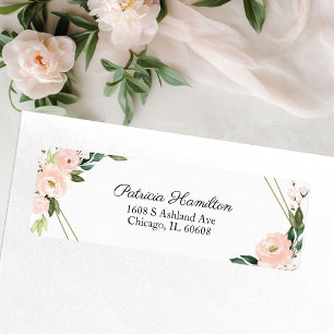 Zartes Rosa Blush Floral Gold Geometrisch