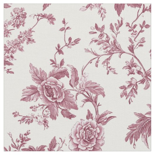 Zartes rosa botanisches Toile Stoff (Nahaufnahme)