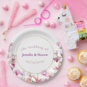 Zartes rosa Magnolia, kundenspezifisches Hochzeits Pappteller (Party)