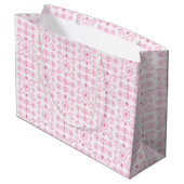 Zartes rosa Motiv Große Geschenktüte (Rückseite Schrägansicht)
