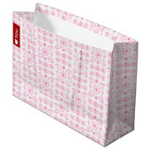 Zartes rosa Motiv Große Geschenktüte (Vorderseite Schrägansicht)
