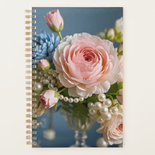 Zartes Rosa Rosa mit Perle in Vase Planer