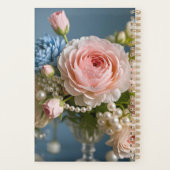 Zartes Rosa Rosa mit Perle in Vase Planer (Rückseite)