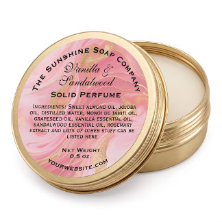 Zartes Rosa- und Gold-Marmor-Label für festes Parf Runder Aufkleber