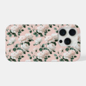 Zartes Rosa Weiß Blumenmuster iPhone Hülle (Rückseite (Horizontal))