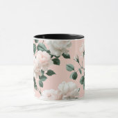 Zartes Rosa Weiß Blumenmuster Tasse (Zentrum)