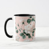 Zartes Rosa Weiß Blumenmuster Tasse (Links)