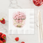 Zartes Rosen-Pfingstrosen-Sträußchen – Papiertuch Serviette (Beispiel)
