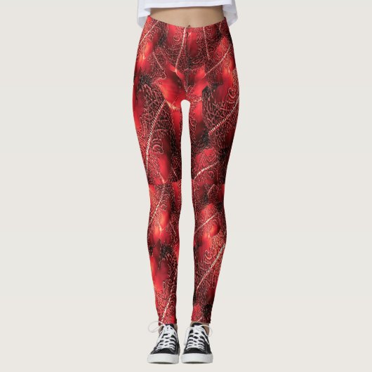 Zartes Rot Leggings (Vorderseite)