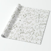 Zartes Salbeigrünes Ditsy Botanisches Muster Geschenkpapier (Ungerollt)