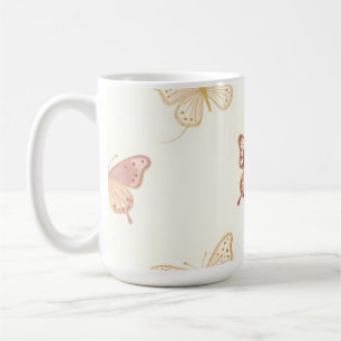 Zartes Schmetterlings-Nahtlosmuster Kaffeetasse