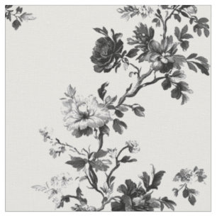Zartes schwarzes Blumen-Toile-Muster Stoff