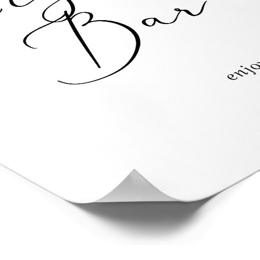 Zartes Schwarzes Kalligrafisches Zigar-Bar-Zeichen Poster (Ecke)