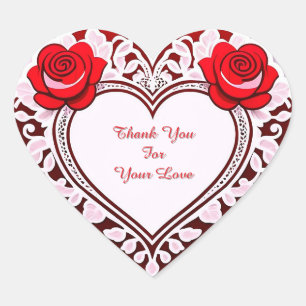 Zartes Spitzenherz Karte Herz-Aufkleber