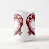 Zartes Spitzenherz Karte Kaffeetasse (Mittel)