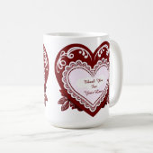 Zartes Spitzenherz Karte Kaffeetasse (VorderseiteRechts)