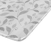 Zartes, texturiertes Grauglas, Blütenglas Schneidebrett (Ecke)