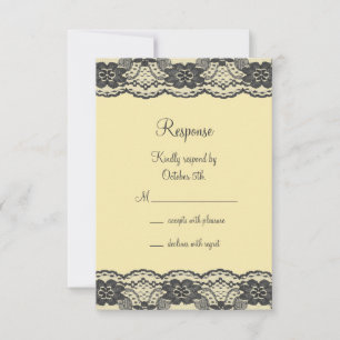 Zartes und Häkel-RSVP (gelb) RSVP Karte