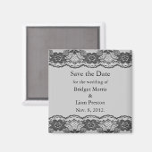 Zartes und Spitzensa Save the Date Magnet (grau) (Vorderseite/Rückseite)