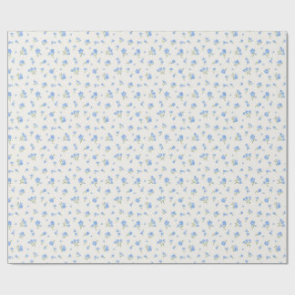 Zartes Vintage-elegantes Blumenmuster Blau Geschenkpapier
