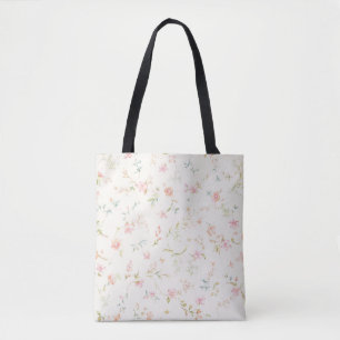 Zartes Wasserfarben-Blumenmuster Rosa Blüte Tasche