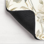 Zartes Wasserfarbenes Weißes Blumenmuster Mousepad (Ecke)
