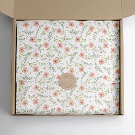 Zartes Watercolor-Blumen-Pastell-Muster Seidenpapier