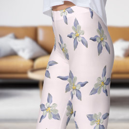 Zartes, weißes Blütenmuster Leggings